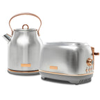 Haden Heritage 1.7 Liter Electric Kettle with 2 Slice Bread Toaster, White