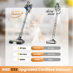 INSE Cordless Stick Vacuum Cleaner for Pet Hair Hard Floors Carpet, New S9X, 55 Mins Runtimes & 45 Kpa Powerful Suction