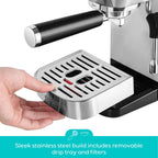 CASABREWS 3700 Essential 20-Bar Espresso Machine and Coffee Maker, Stainless Steel