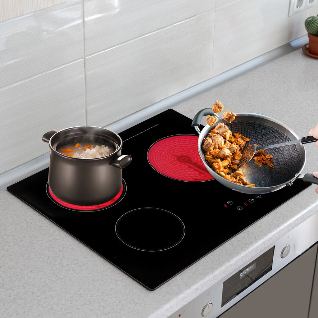 Electric Cooktop 24 inch Built-in Electric Stove Top 110V 2600W Knob Control
