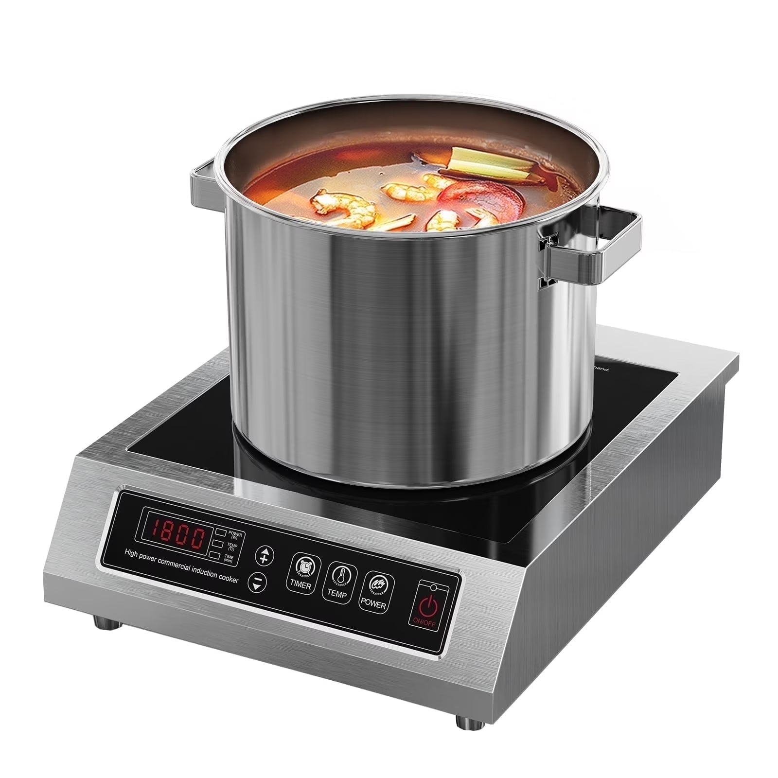Chushifu  Induction Cooktop 1800W 85V~120V Commercial Grade Hot Plate Electric Stove Countertop Burners for Cooking Professional Heater 18-hours Timer