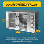 Elite Gourmet Americana by Elite ETO3300M Vintage 50��s Diner Retro Countertop Toaster oven, Bake, Broil, Toast, Fits 12�� Pizza, Temperature Control & Adjustable 60-Minute Timer 1500W, 8-slice, Mint