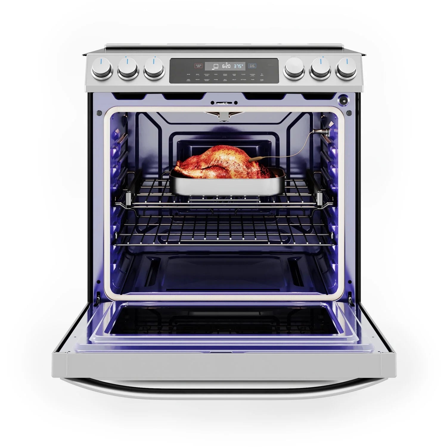 Midea 30-In Slide-In Electric Range with Wi-Fi Connectivity and Fan Convection, Stainless Steel,  MES30S2AST