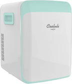 Cooluli Classic Turquoise 15 Liter Compact Portable Cooler Warmer Mini Fridge for Bedroom, Office, Dorm, Car - Great for Skincare & Cosmetics (110-240V/12V)