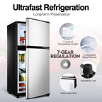 GGTB Retro Compact Two Door Refrigerator, Black, 3.0 Cu ft