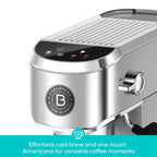 CASABREWS CM5418 Plus 20-Bar Semi-Automatic Espresso Machine & Coffee Maker with Steam Wand, Cold Brew Function, Stainless Steel, Silver