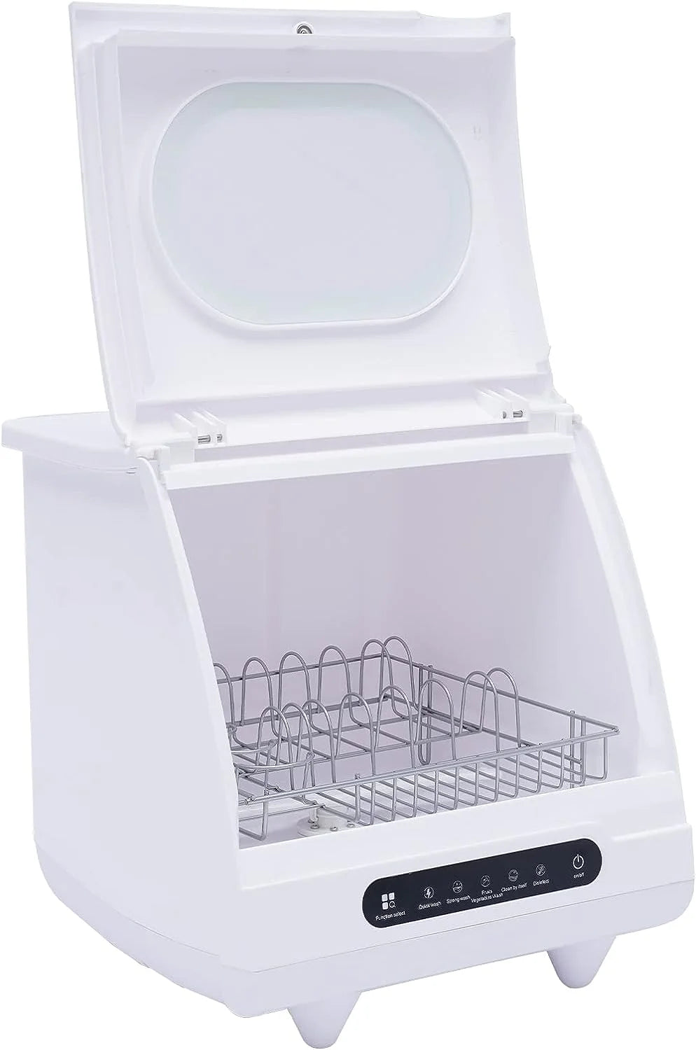 Mini Dishwasher, 5 Washing Programs Portable Dishwasher 1200W RV Dishwasher Countertop Built-In Water Tank 360°Dual Spray Compact Dishwasher for RV Apartments, Camping