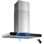 30" Island Range Hood 700CFM, Stainless Steel, Gesture/Touch/Remote Control, LED Light?