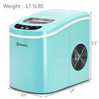 Costway Silver Portable Compact Electric Ice Maker Machine Mini Cube 26lb/Day