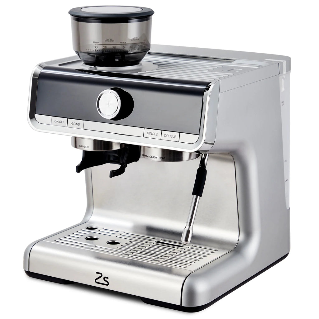 Espresso Coffee Machine with Grinder, 20 Bar Semi-Automatic Espresso Maker with Milk Frother Steamer Wand for Cappuccino, Latte, Macchiato, 2.8 L Water Tank, PID Temperature Control