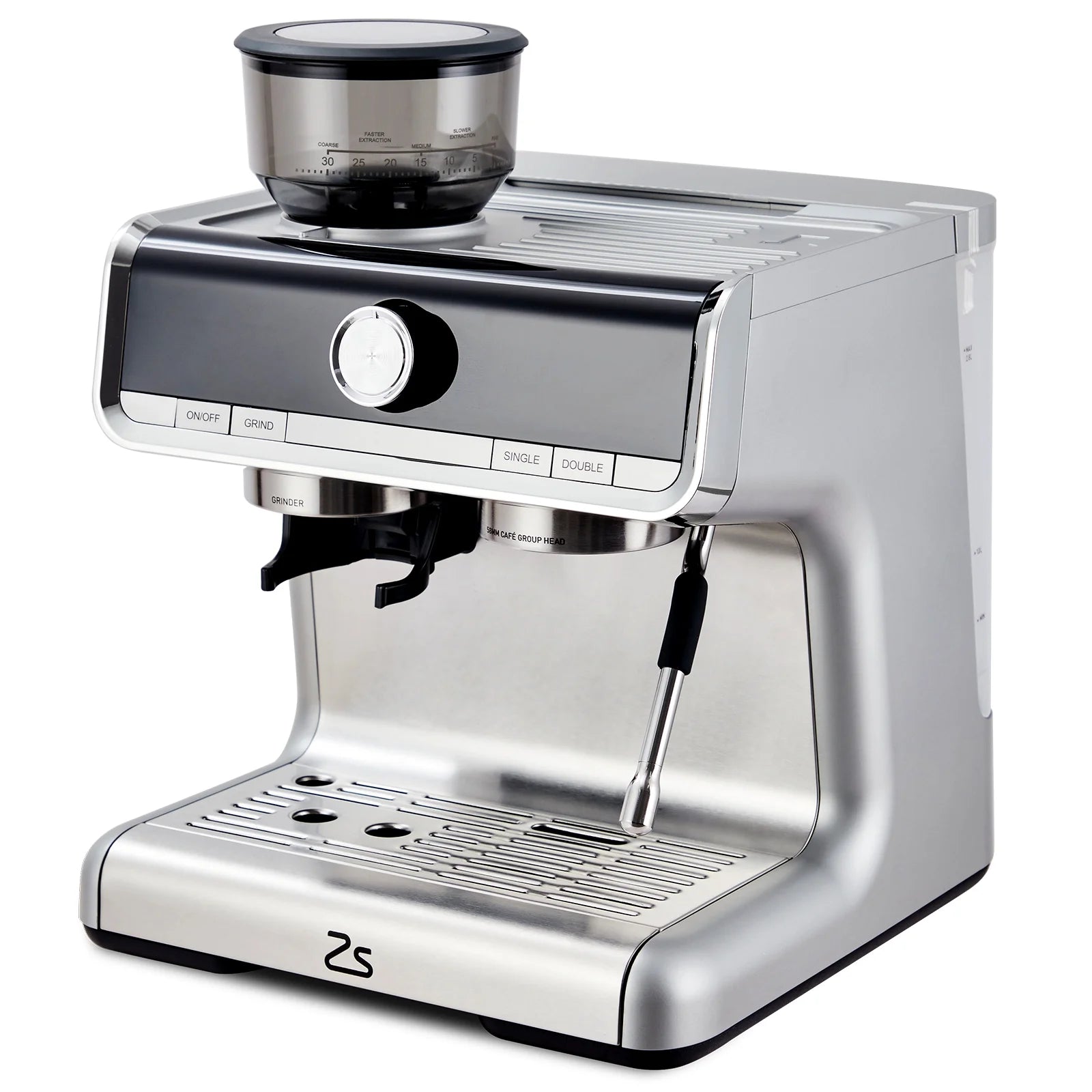 Espresso Coffee Machine with Grinder, 20 Bar Semi-Automatic Espresso Maker with Milk Frother Steamer Wand for Cappuccino, Latte, Macchiato, 2.8 L Water Tank, PID Temperature Control
