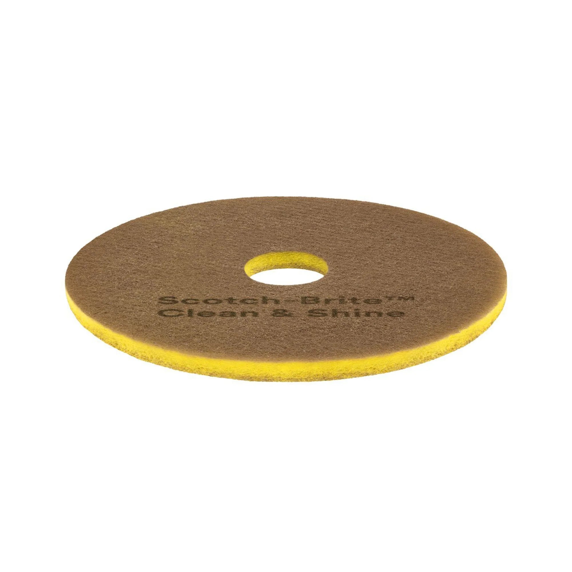 Scotch-Brite? Clean & Shine Floor Pads, 13", Yellow/Gold, Case Of 5