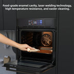 Aoile 24" Single Wall Oven with 2.5 Cu.Ft. Capacity, 3000W Built-in Electric Oven with 4 Cooking Functions & 108 Automatic Recipes