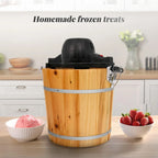 Elite Cuisine 4Qt. Old Fashioned Pine Bucket Electric/Manual Ice Cream Maker EIM-402