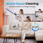 INSE Lightweight Cordless Vacuum with 30Kpa Powerful Suction & 60 Mins Runtime, Stick Vacuum  for Carpet, Tile, Pet Hair, Hardwood Floors