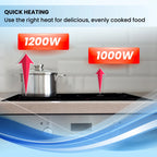 Equator 20" Electric Hybrid CERAMIC-INDUCTION 2 Burner Cooktop with 9 Power 110V