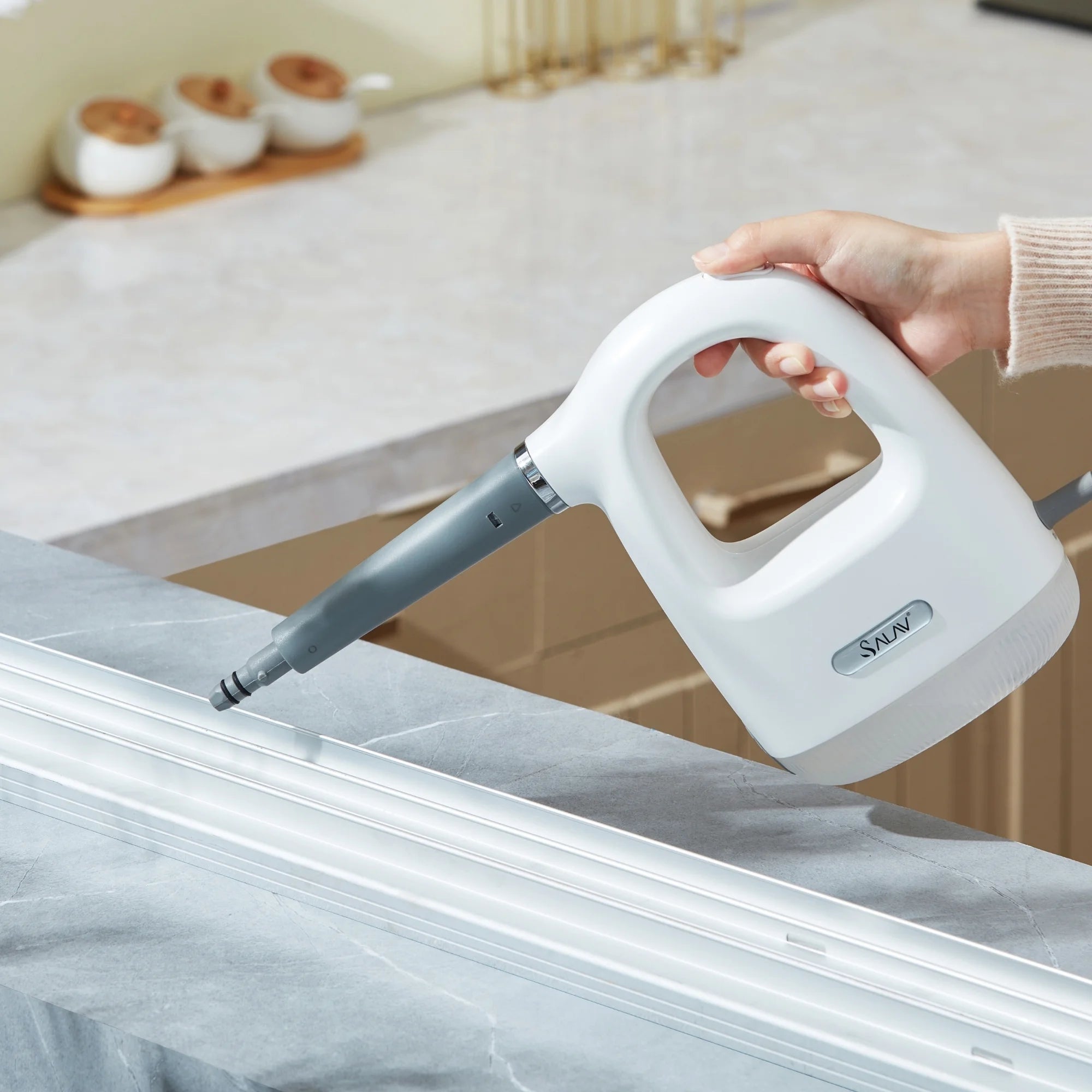 SALAV? CS-100 CleanSteam Compact Steam Cleaner, White