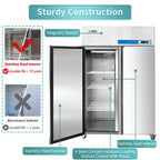 During D-K-48F 48" Commercial Reach-in Freezer, 2-Door 36 Cu.ft Stainless Steel