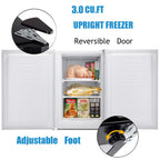 KNDKO 3.2Cu.ft Upright Freezer, Compact Freezer with Removable Shelves, Adjustable Thermostat for Home/Kitchen/Office, Black