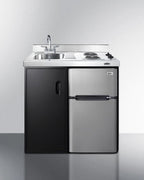 36" Wide All-In-One Kitchenette, Glass Burners