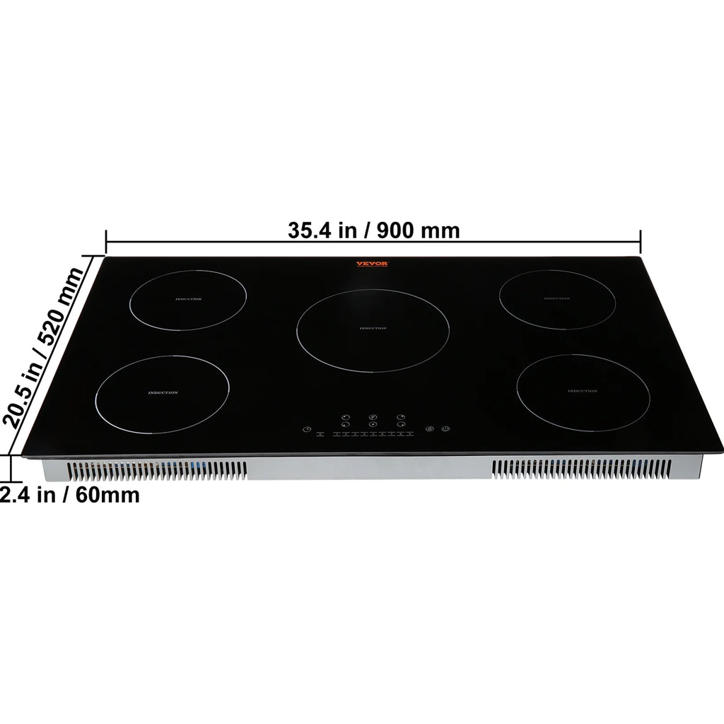 BENTISM 12 inch Electric Cooktop 2 Burners 1800W Stove Top Touch Control