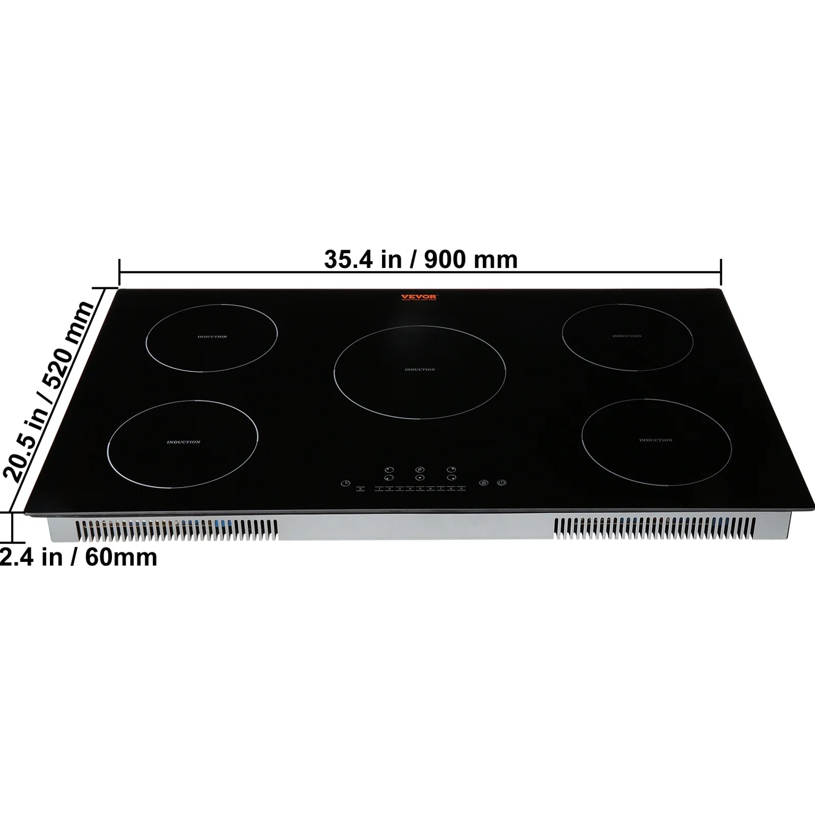 BENTISM 12 inch Electric Cooktop 2 Burners 1800W Stove Top Touch Control
