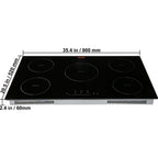 BENTISM 36 inch Electric Cooktop 5 Burners Ceramic Glass Stove Top Touch Control 9200W 9 Heat Levels Built-in Electric Stove