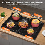VoltCuisine Double/Dual Induction Cooktop 2 Burner, Shatter-proof Flat Glass Top, 9 Heat Settings, LED Touch Display with Child Safety Lock & Overheat Protection