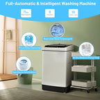Gymax Capacity 11 lbs. Compact Full-Automatic Washing Machine Laundry Washer, Gray
