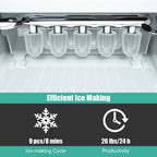 Costway Portable Ice Maker Machine Countertop 26Lbs/24H Self-cleaning w/ Scoop Green