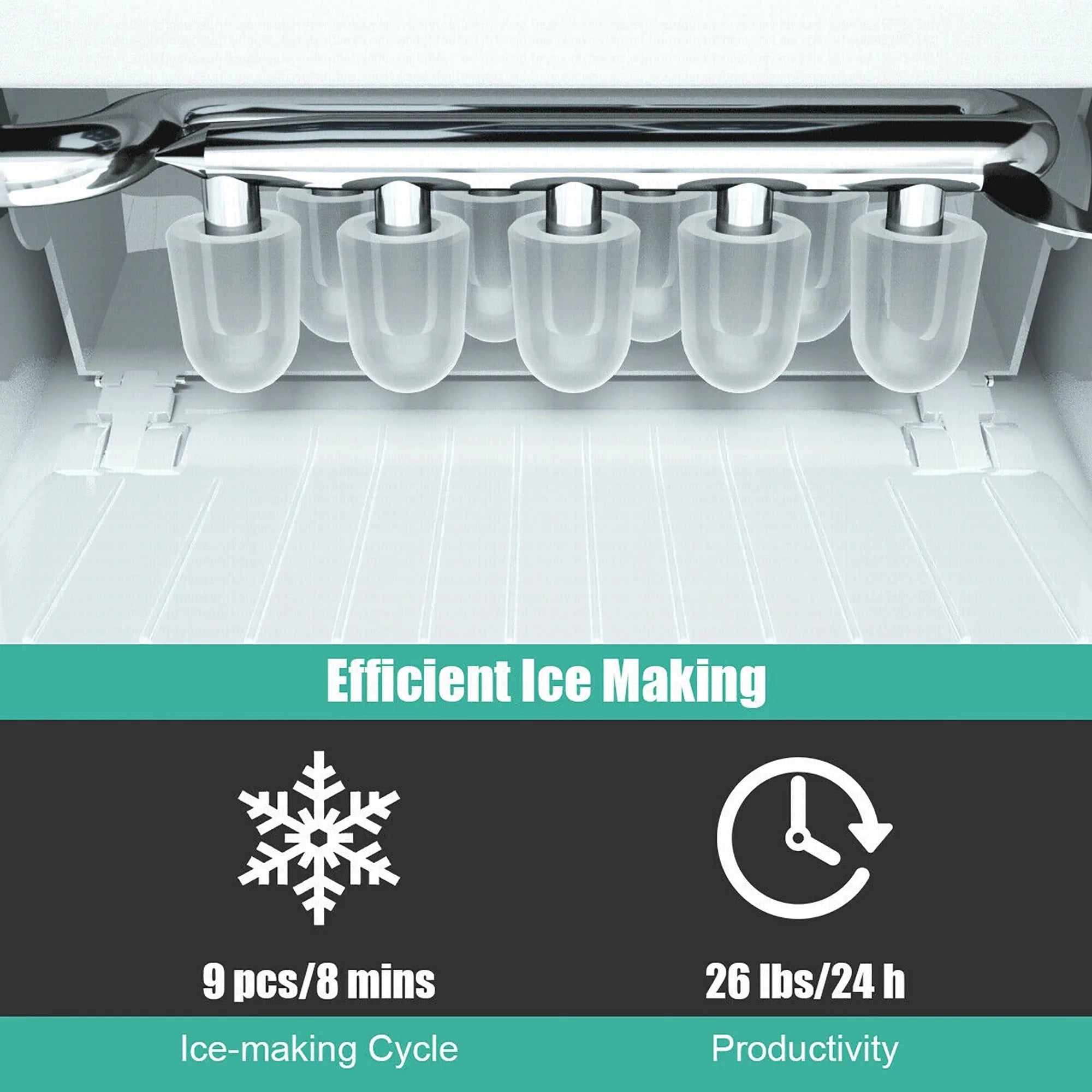 Costway Portable Ice Maker Machine Countertop 26Lbs/24H Self-cleaning w/ Scoop Green