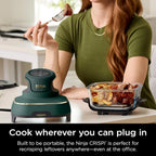 Ninja Crispi 5-in-1 Portable Glass Air Fryer Cooking System FN103BF, British Racing Green with Soft Gold Trim, 1500W, New