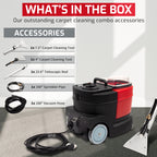 Carpet and Upholstery Extractor Cleaning Machine, Powerful 1.07 HP Motor, 3.7-gal Tank