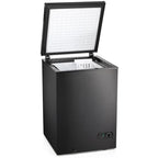 KNDKO 3.5cu.ft Compact Chest Freezer, Mini Freezer with Adjustable Temperature, 2 Removable Baskets, Top Open Door, Energy Saving, Black