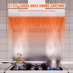 KFFKFF 4FT Commercial Exhaust Hood, Stainless Steel Exhaust Hood with 2 Removable U-shaped Grease Filters for Commercial Use, Suitable for Food Trucks and Concession Trailers, Restaurant Kitchens