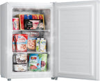 Upstreman 3.0 Cu.ft Compact Upright Freezer, Freestanding Mini Freezer Stainless Steel Single Door Stand Up Freezer with Reversible Door, UP30 White