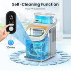 Auseo 45lbs/24H Ice Maker Countertop, 1.5+0.5L Large Water Tank, Cube Ice, Self-Cleaning,  24H Timer, Customizable Ice Making Time, Black